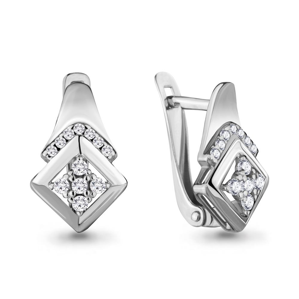 

Серьги из серебра с фианитом Aquamarine 46643А_925_р, 46643А_925_р