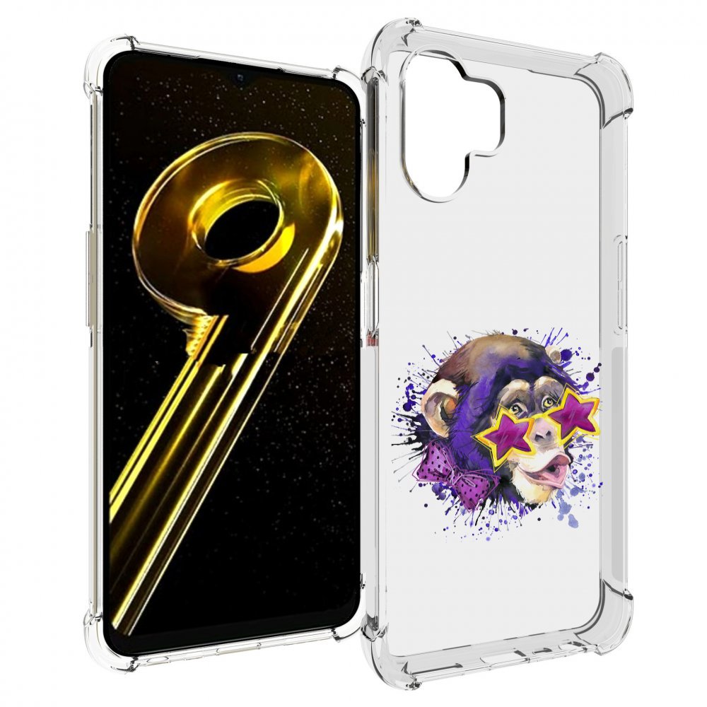 

Чехол бампер MyPads обезьяна в очках для Realme 10 5G противоуда..., Прозрачный, Tocco