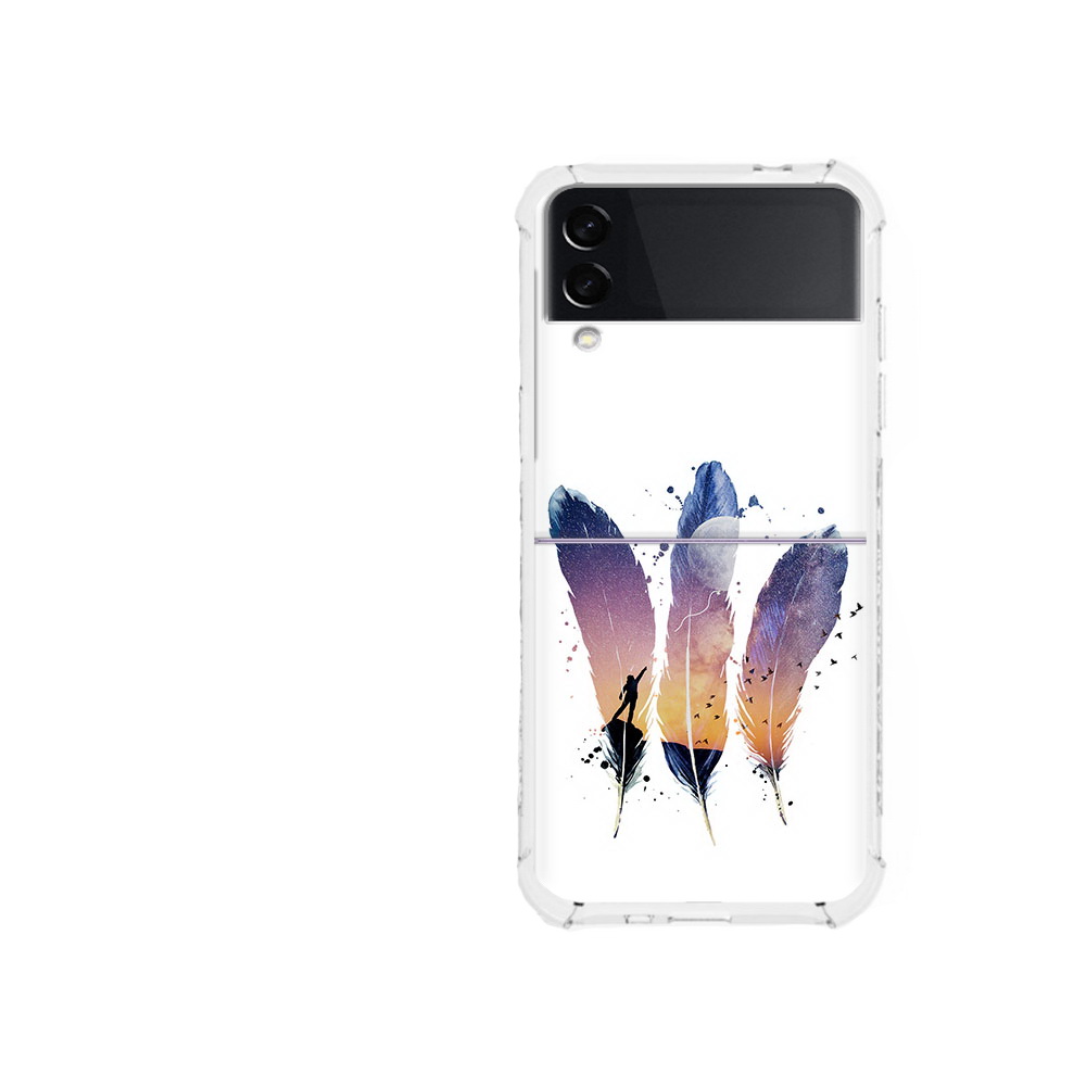 

Чехол MyPads Tocco для Samsung Galaxy Z Flip 3 небесные перья (PT226934.584.519), Прозрачный, Tocco