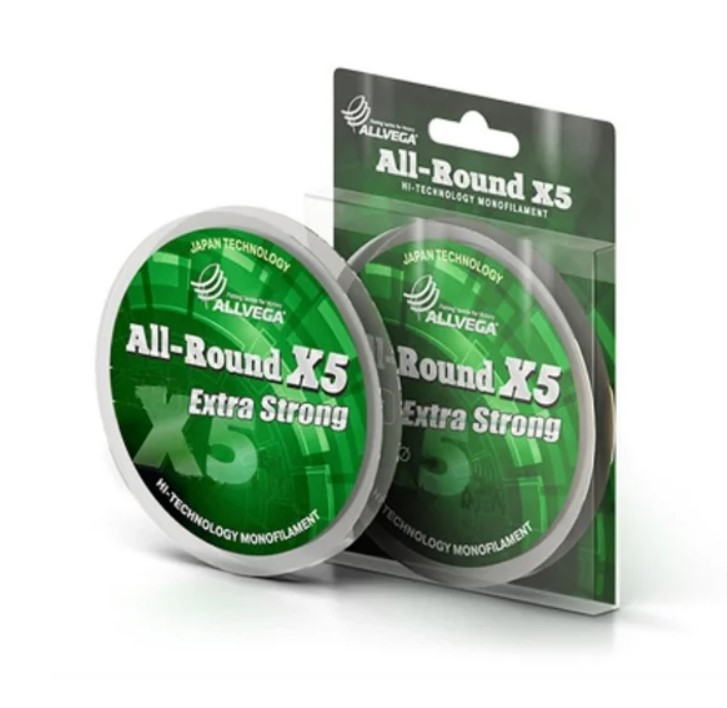 

Леска монофильная Allvega "All-Round X5" 0.40мм (100м) (13, 58кг) (прозрачная), Прозрачный, All-Round X5