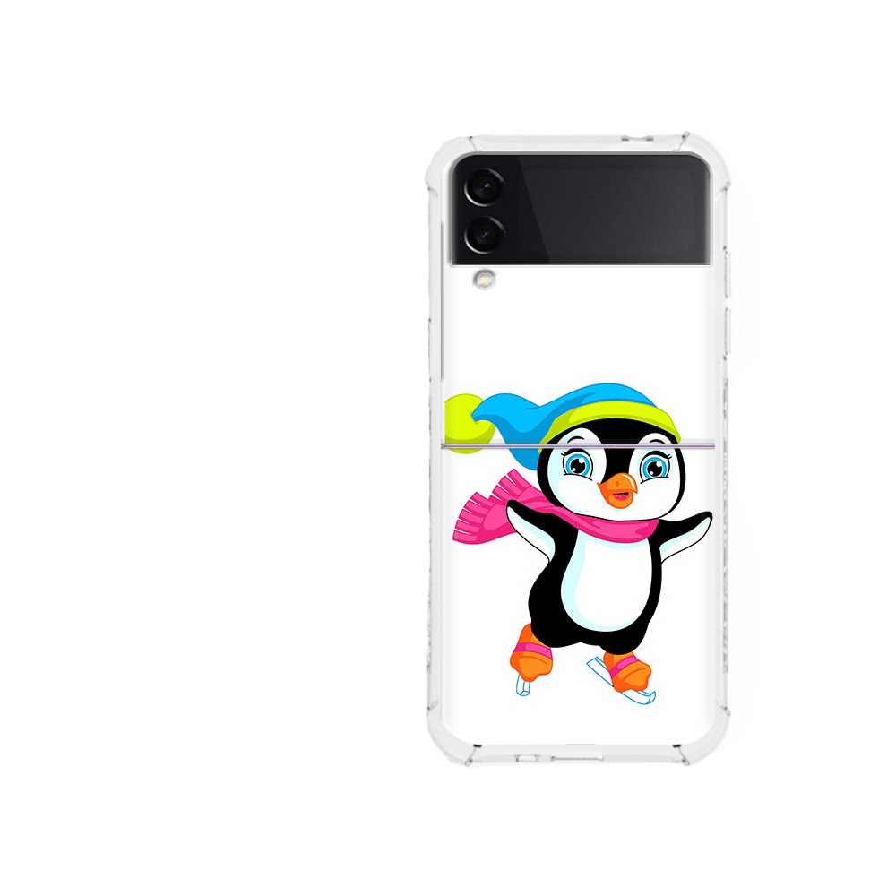

Чехол MyPads Tocco для Samsung Galaxy Z Flip 3 пингвин на коньках (PT226934.584.540), Прозрачный, Tocco