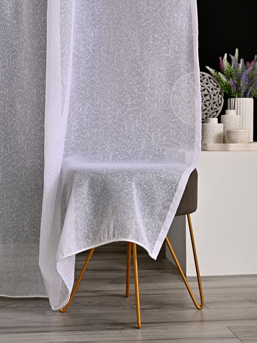 

Однотонный тюль жаккард с утяжелителем A&H 800x220 см 1 шт на шторной ленте, 1106