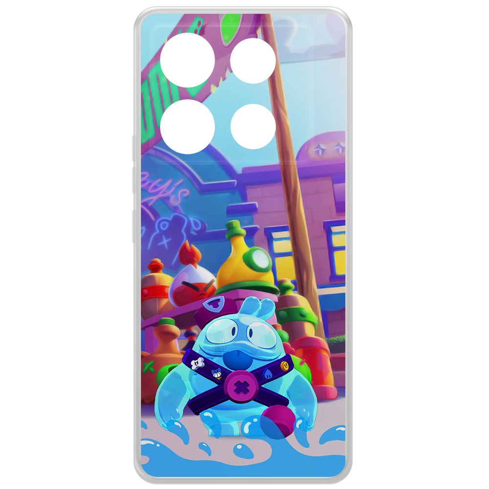 

Чехол-накладка Krutoff Clear Case Brawl Stars-Скуик для INFINIX Note 40 Pro 5G, Прозрачный