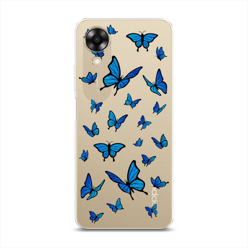 

Чехол Awog на Oppo A17K "Синие бабочки", Синий;белый, 2512850-1
