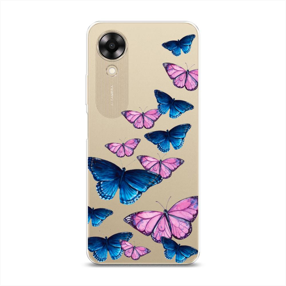 

Чехол Awog на Oppo A17K "Полет бабочек", Синий;черный;розовый, 2512850-2
