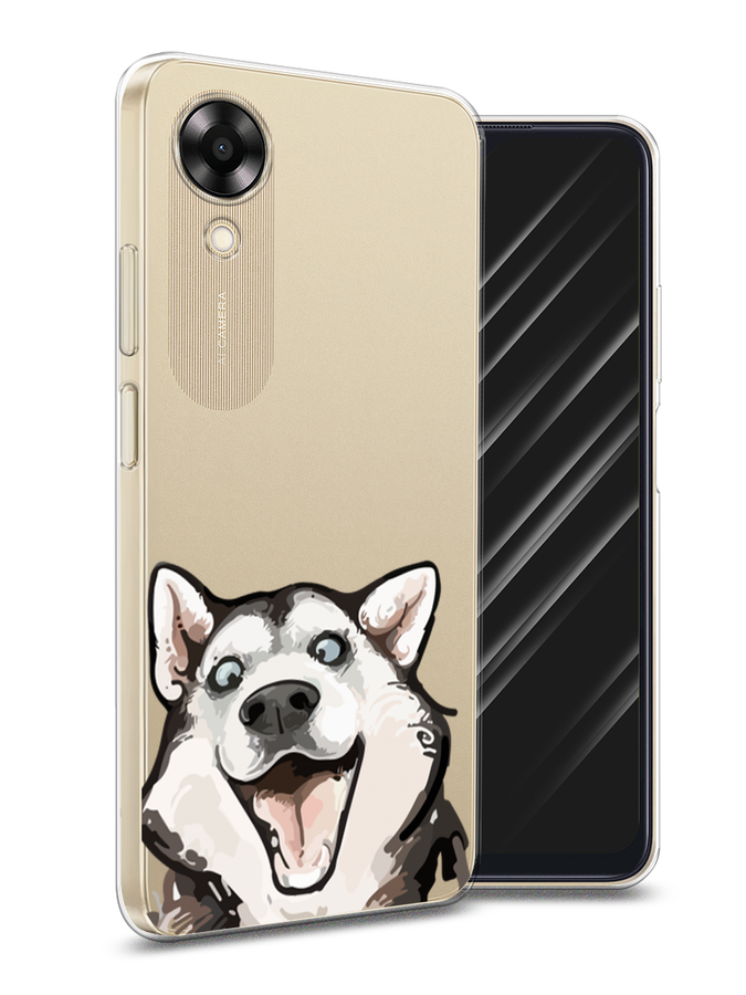 

Чехол Awog на Oppo A17K "Радостный хаски", Белый;голубой;черный, 2512850-1