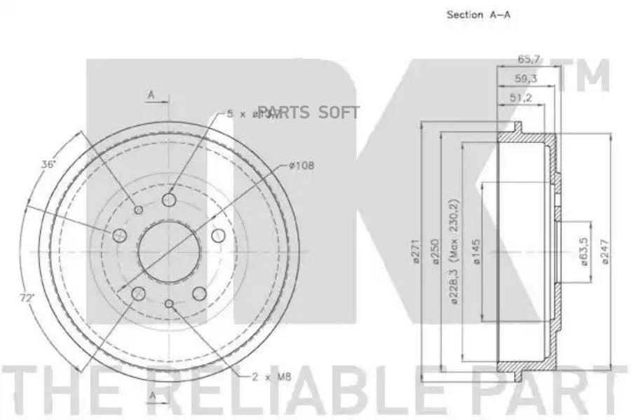

Тормозной барабан Nk 252543