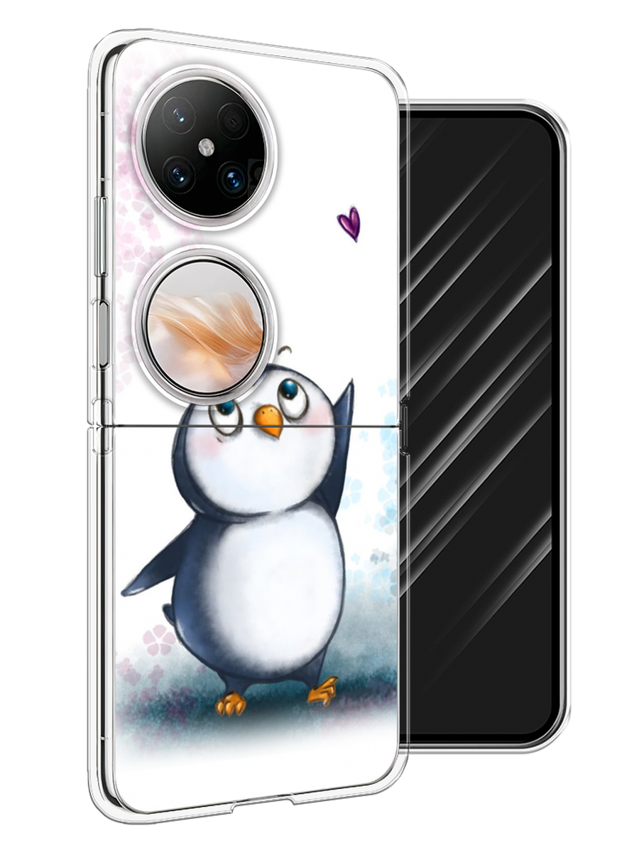 

Чехол Awog на Huawei Pocket 2 "Пингвин и сердечко", Белый, 6123850-1