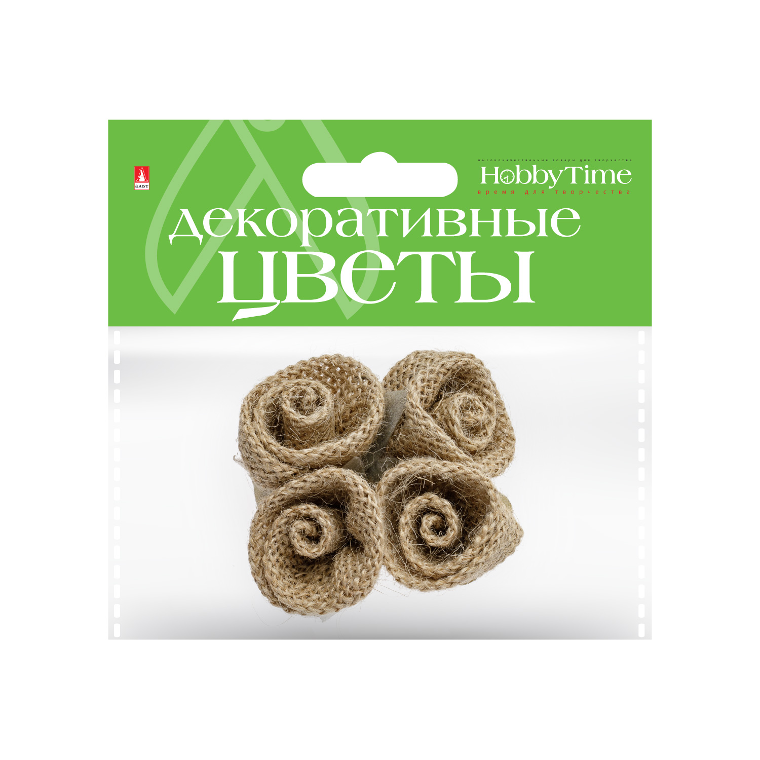 

Декоративные цветы из мешковины В СВЯЗКЕ 4 ШТ. ВИД 7, Разноцветный