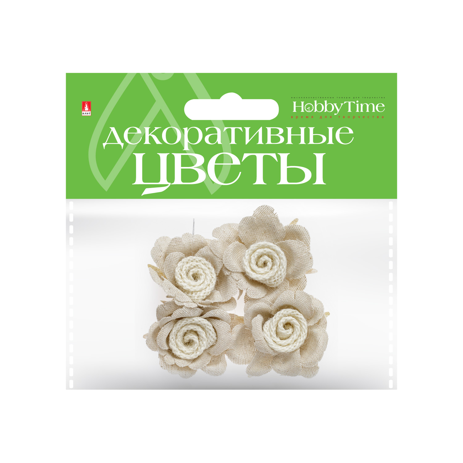 

Декоративные цветы из мешковины В СВЯЗКЕ 4 ШТ. ВИД 8, Разноцветный