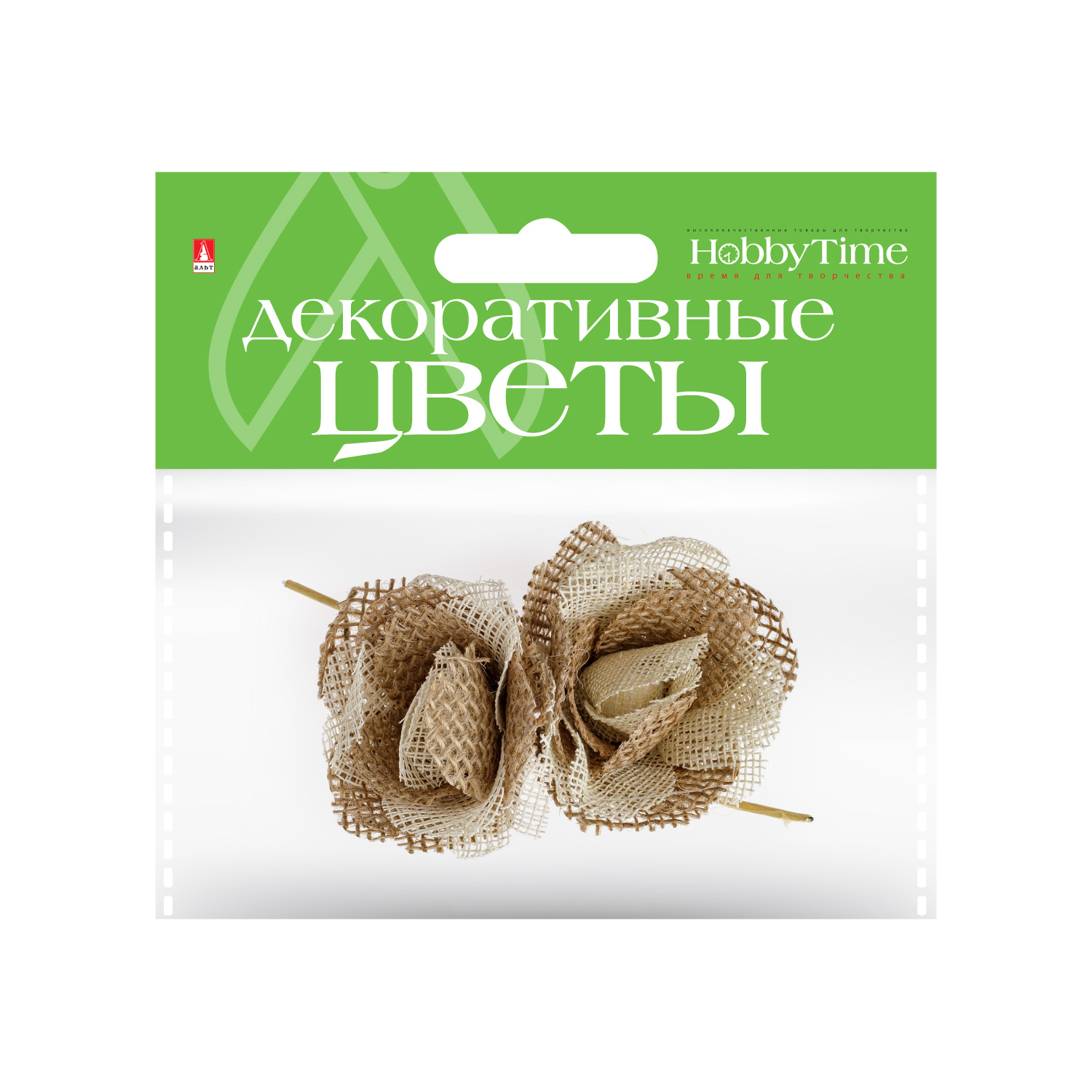 

Декоративные цветы из мешковины В СВЯЗКЕ 4 ШТ. ВИД 9, Разноцветный