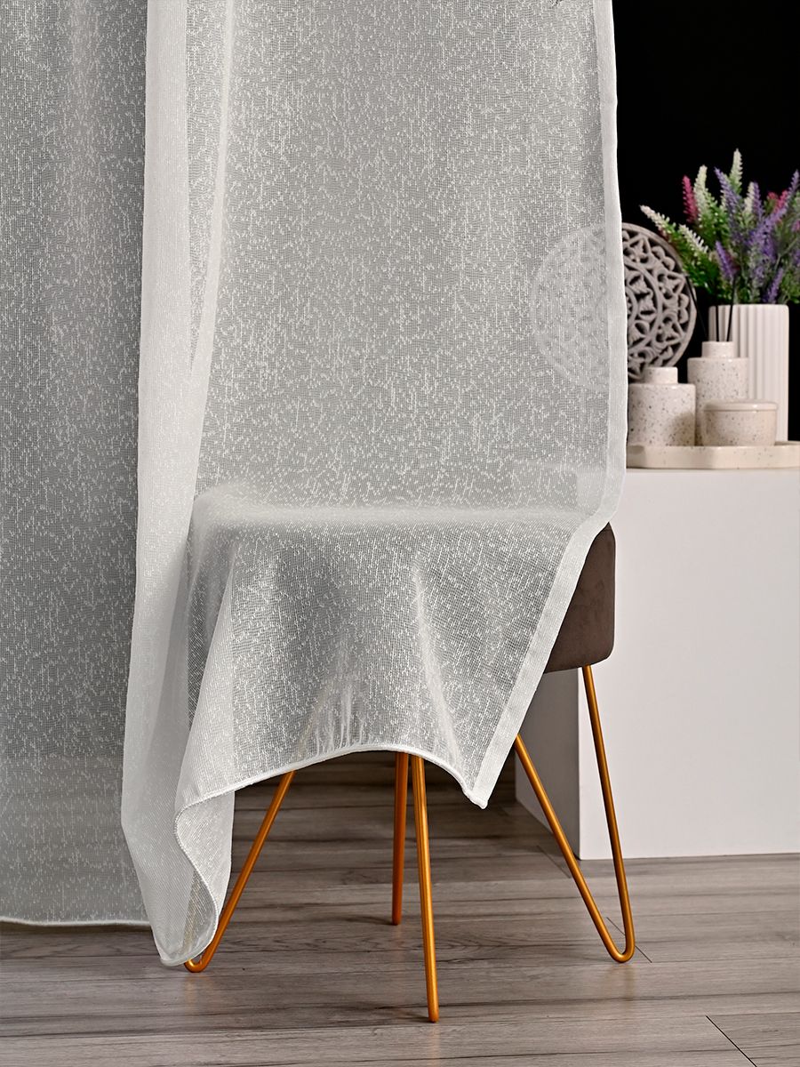 

Однотонный тюль жаккард с утяжелителем A&H 950x290 см 1 шт на шторной ленте, 1106