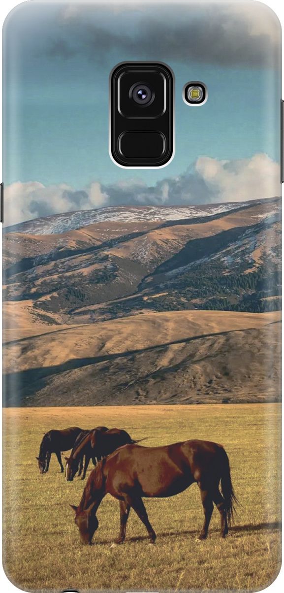 

Силиконовый чехол на Samsung Galaxy A8+ (2018) с принтом "Пастбище", Бежевый;коричневый, 7219