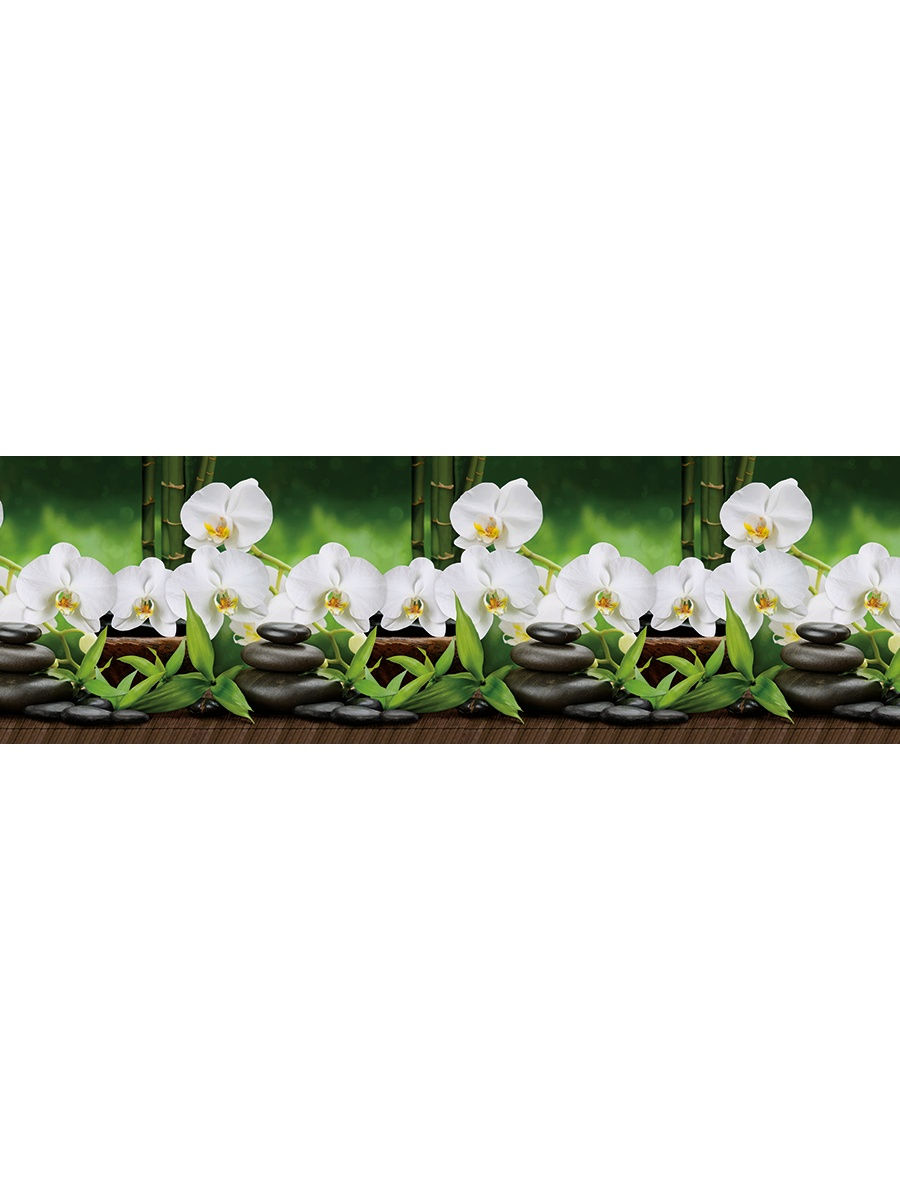 фото Кухонный фартук dellitas "белая орхидея" 1000*600 мм, абс пластик, термоперевод