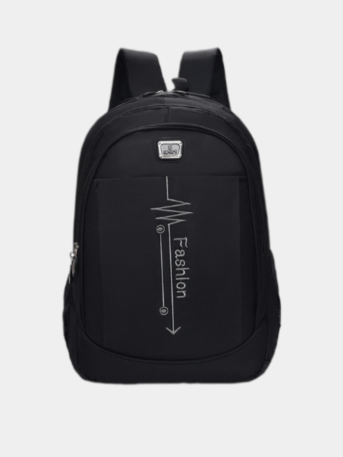 Рюкзак унисекс СумС146 черный/серый, 46х30х15 см