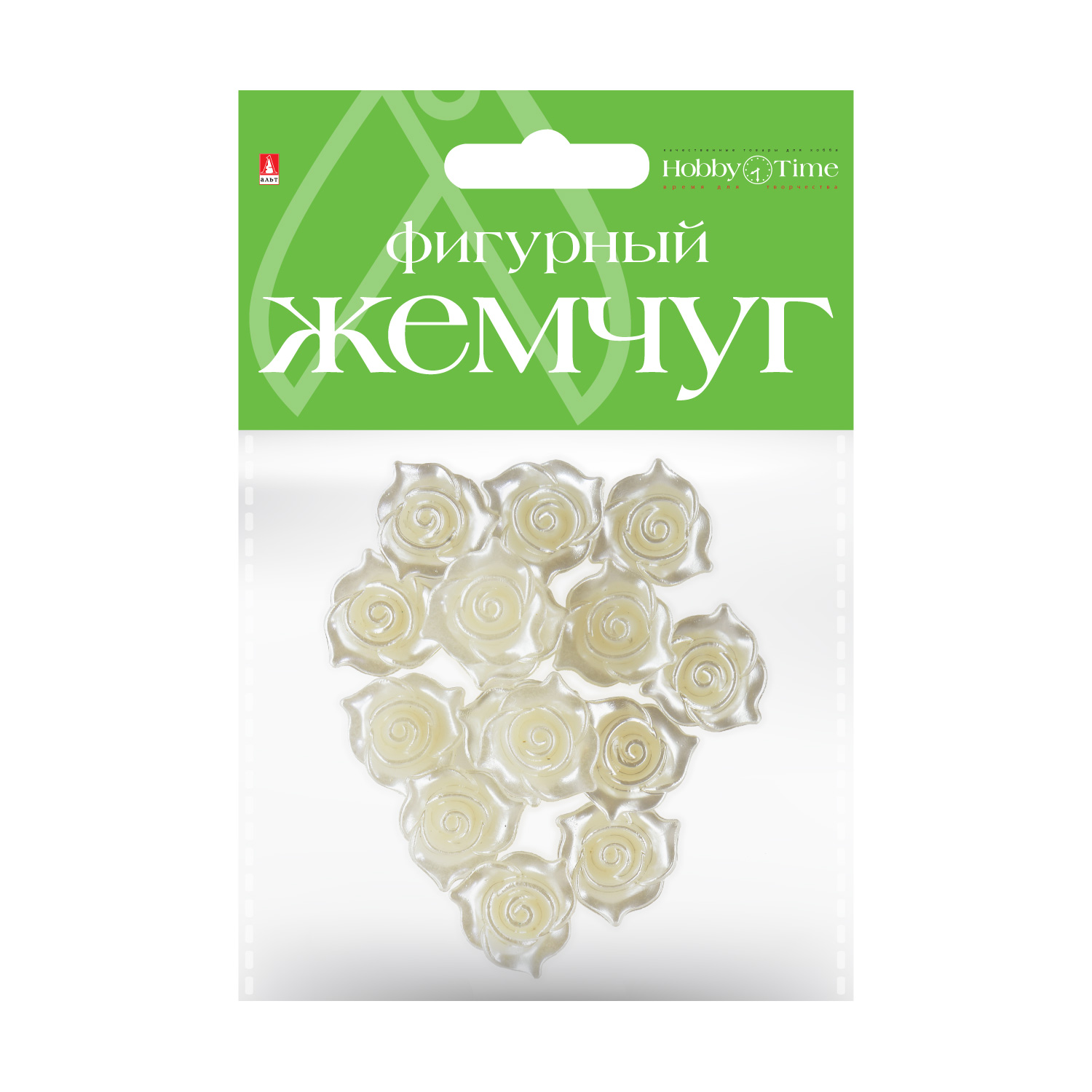 

Бусины фигурные под жемчуг "РОЗОЧКИ", 22 ММ, Разноцветный