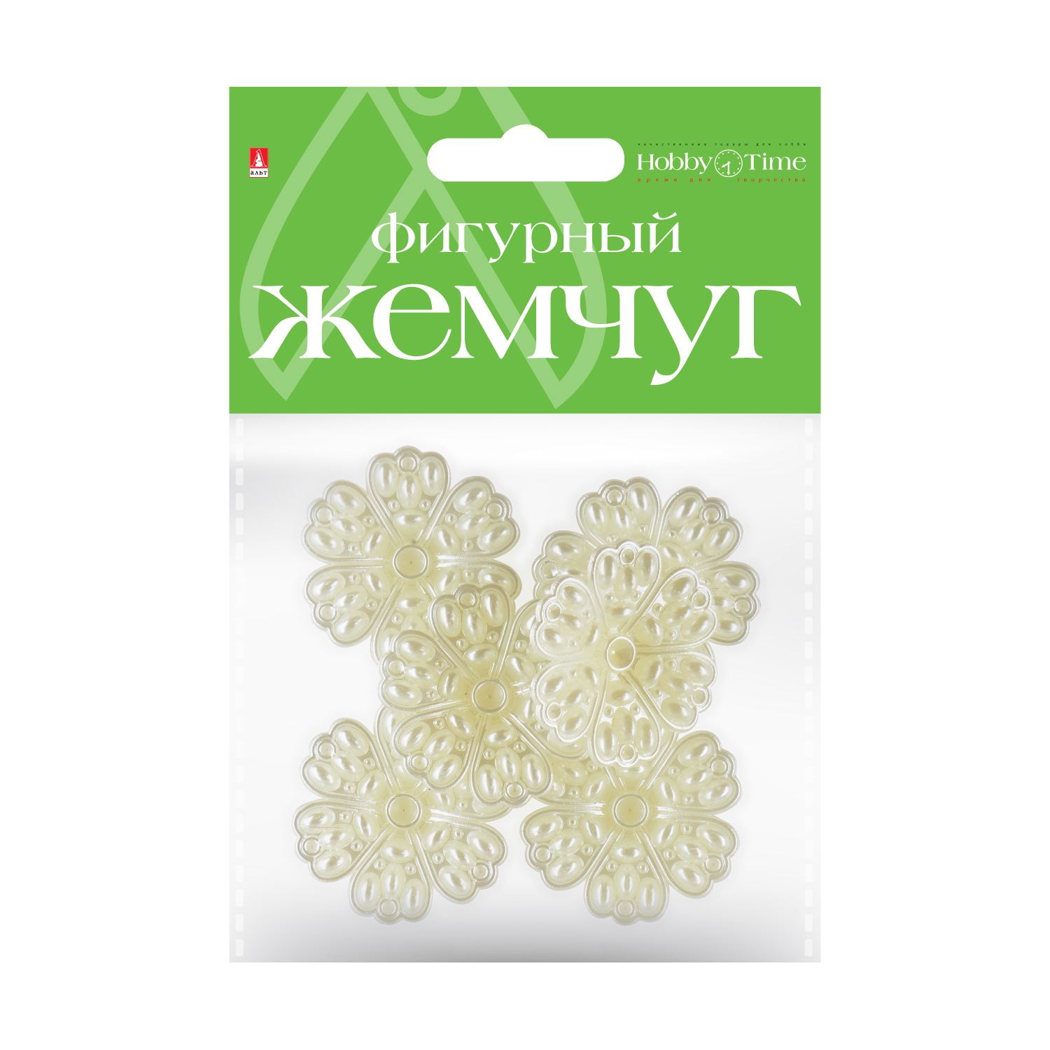

Бусины фигурные под жемчуг "ЦВЕТОЧКИ", 38 ММ, Разноцветный
