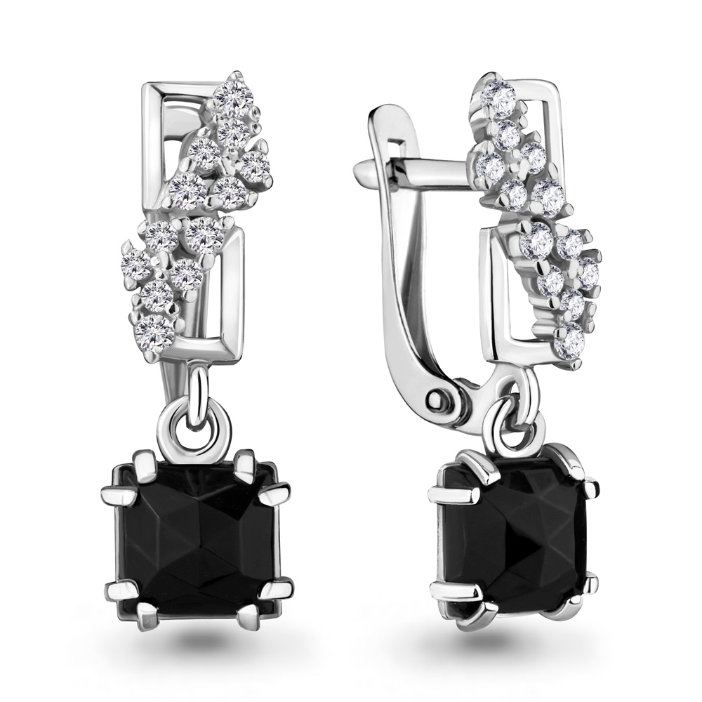 

Серьги из серебра с фианитом Aquamarine 46663АЧ_925_р, 46663АЧ_925_р