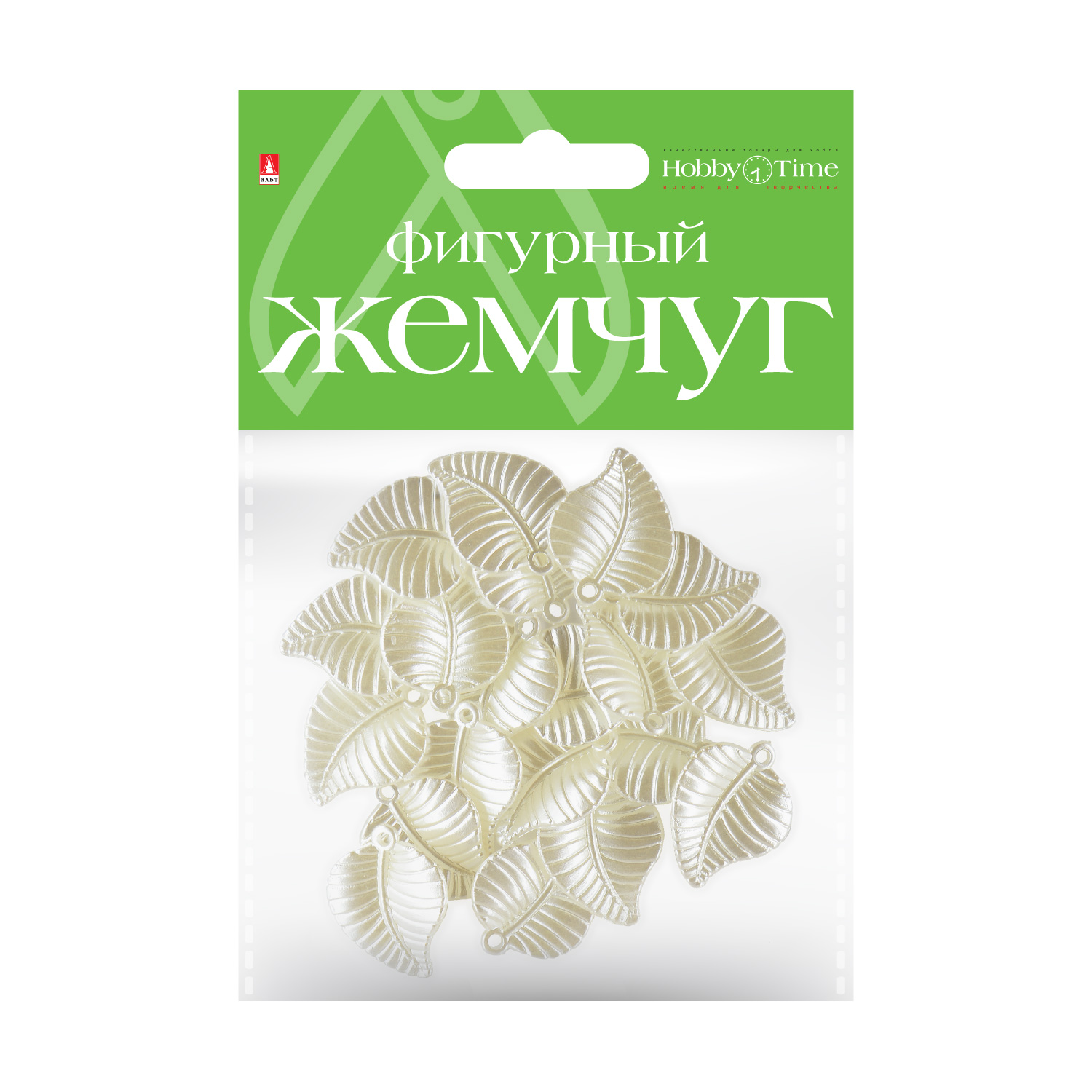 

Бусины фигурные под жемчуг "ЛИСТОЧКИ", 22 ММ, Разноцветный