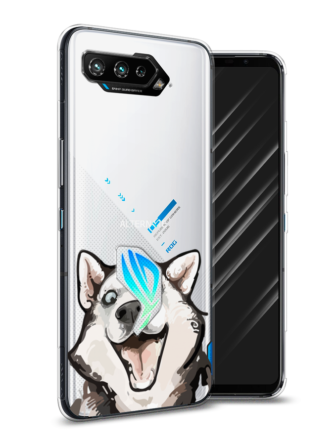 

Чехол Awog на Asus ROG Phone 5S "Радостный хаски", Белый;голубой;черный, 44550-1
