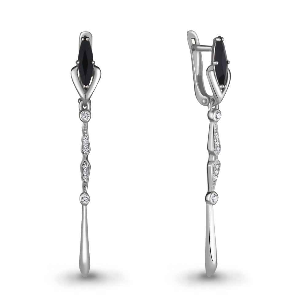 

Серьги из серебра с фианитом Aquamarine 46665АЧ_925_р, 46665АЧ_925_р