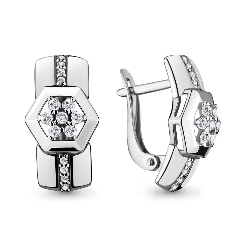 

Серьги из серебра с фианитом Aquamarine 46667А_925_р, 46667А_925_р