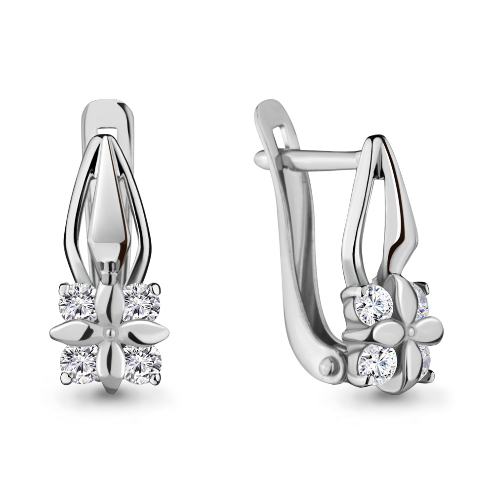 

Серьги из серебра с фианитом Aquamarine 46668А_925_р, 46668А_925_р