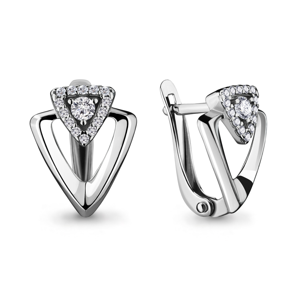 

Серьги из серебра с фианитом Aquamarine 46669А_925_р, 46669А_925_р