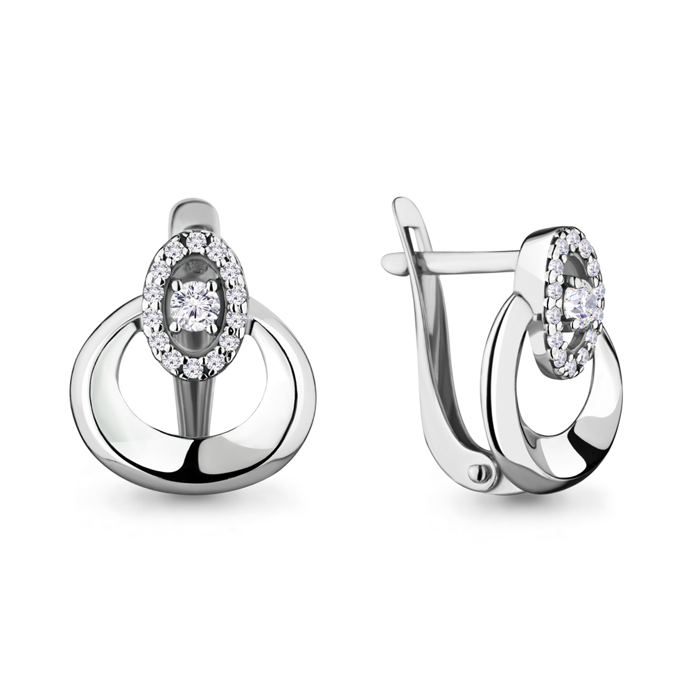 

Серьги из серебра с фианитом Aquamarine 46670А_925_р, 46670А_925_р