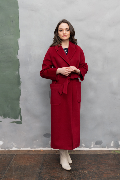 

Пальто женское Aylin Stories AS063m бордовое 40 RU, Бордовый, AS063m