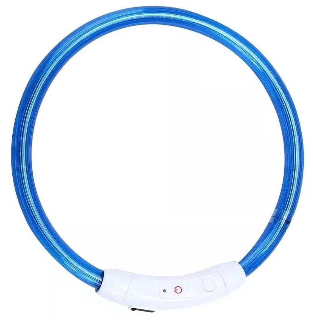 

Ошейник для собак, светящийся, с USB-зарядкой, синий, силикон, 50 см