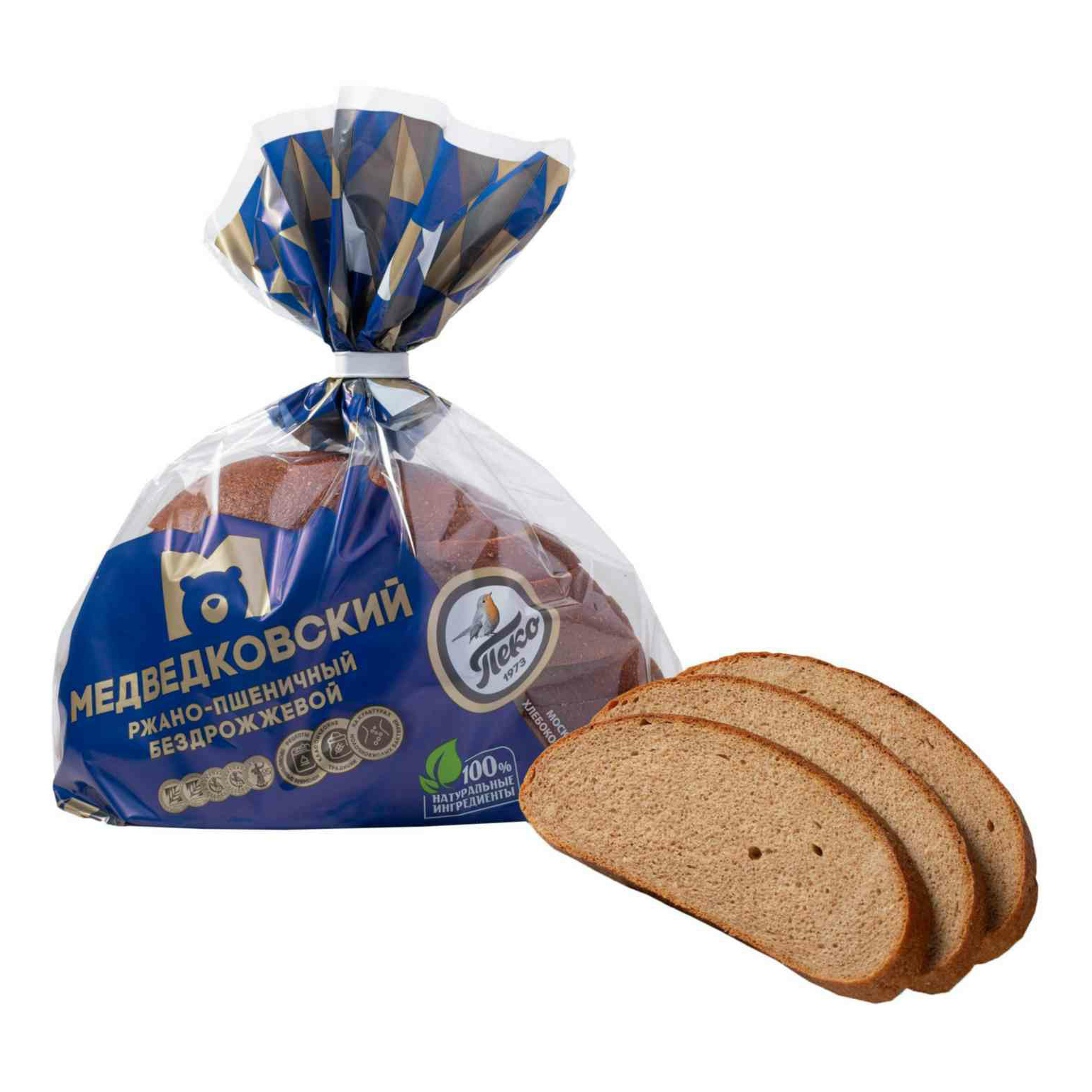 Хлеб серый Пеко Медведковский ржано-пшеничный 300 г