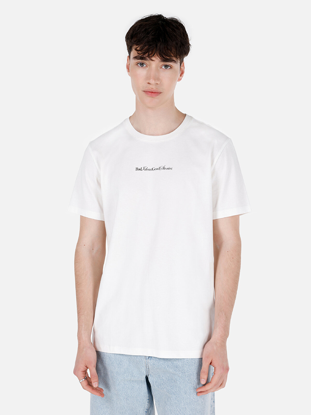 

Футболка мужская Colin's CL1068795 белая 2XL, Белый, CL1068795