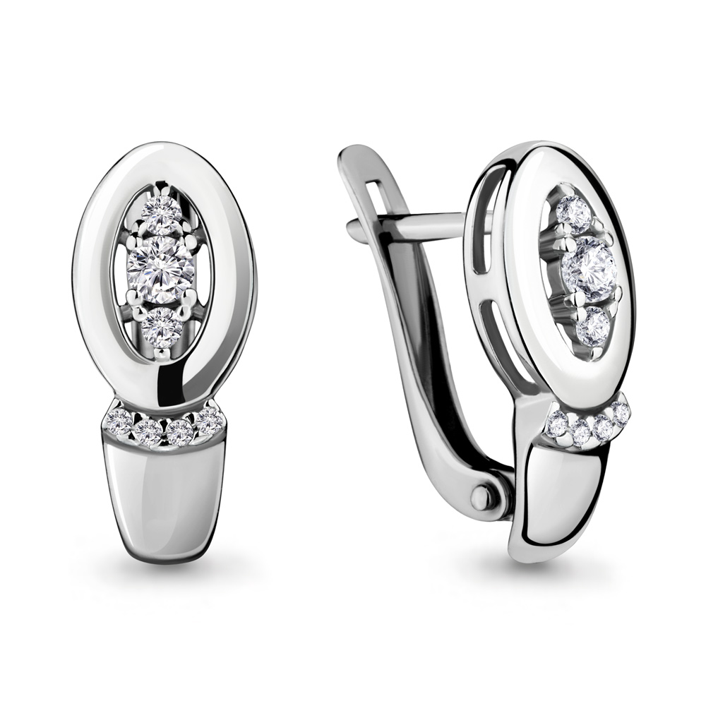 

Серьги из серебра с фианитом Aquamarine 46676А_925_р, 46676А_925_р
