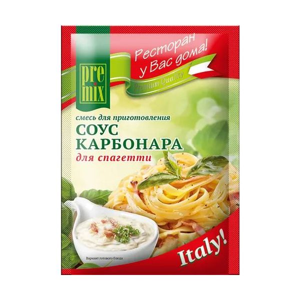 Приправа Premix для приготовления соуса Карбонара для спагетти 30 г