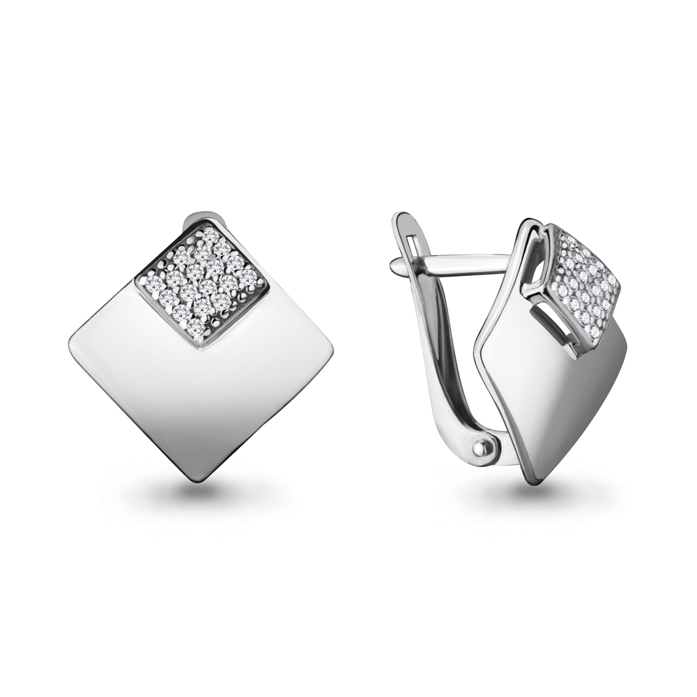 

Серьги из серебра с фианитом Aquamarine 46679А_925_р, 46679А_925_р