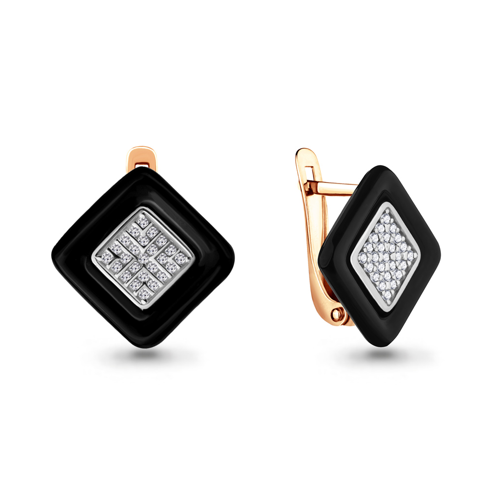 

Серьги из серебра с фианитом Aquamarine 46681А_925_з, 46681А_925_з