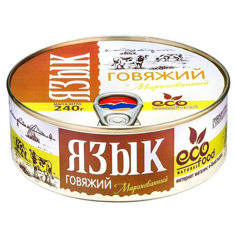 

Язык говяжий Ecofood маринованный 240 г, Язык маринованный