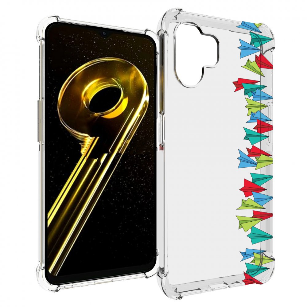 

Чехол бампер MyPads самолетики из листочков для Realme 10 5G про..., Прозрачный, Tocco