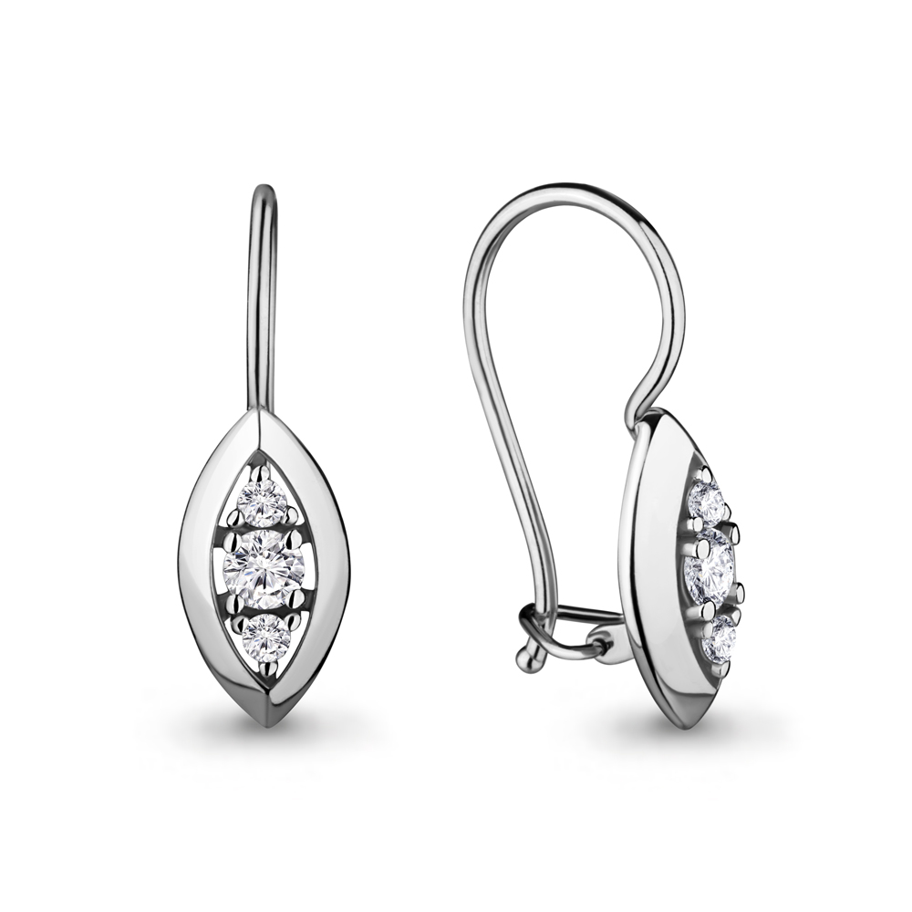 

Серьги из серебра с фианитом Aquamarine 46683А_925_р, 46683А_925_р