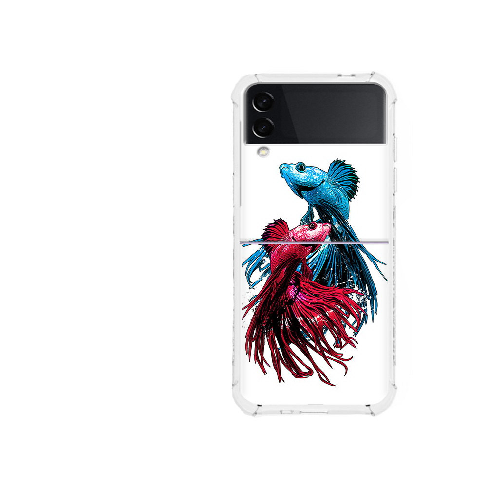 

Чехол MyPads Tocco для Samsung Galaxy Z Flip 3 рыбы петушки (PT226934.584.592), Прозрачный, Tocco