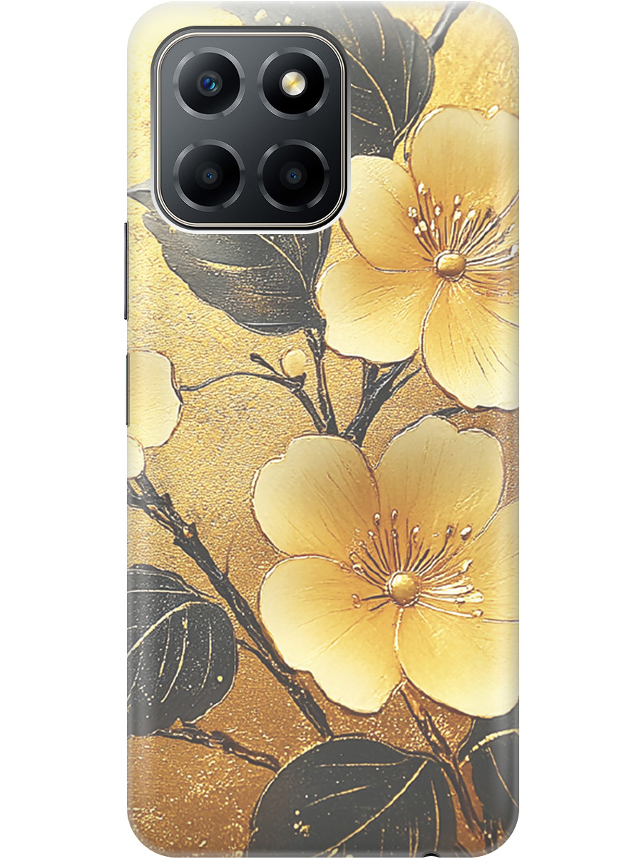 

Силиконовый чехол на Honor X6 / X8 5G с принтом "Цветы и золото", Прозрачный;желтый;черный, 762092224