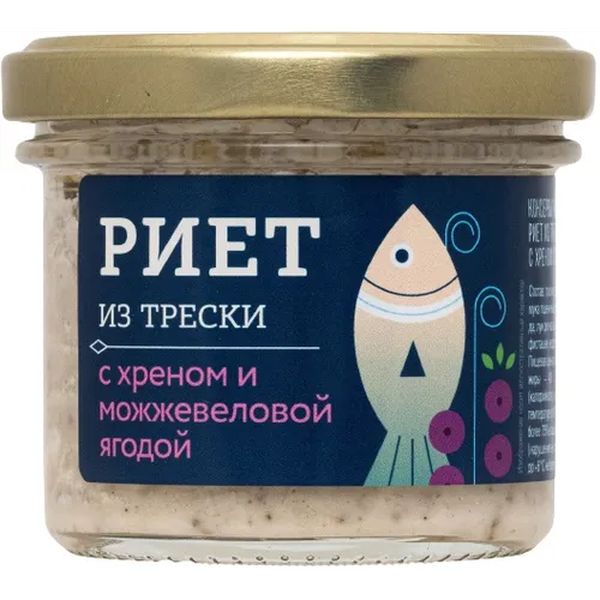 

Риет из трески Медовый дом с хреном и можжевеловой ягодой 100 г
