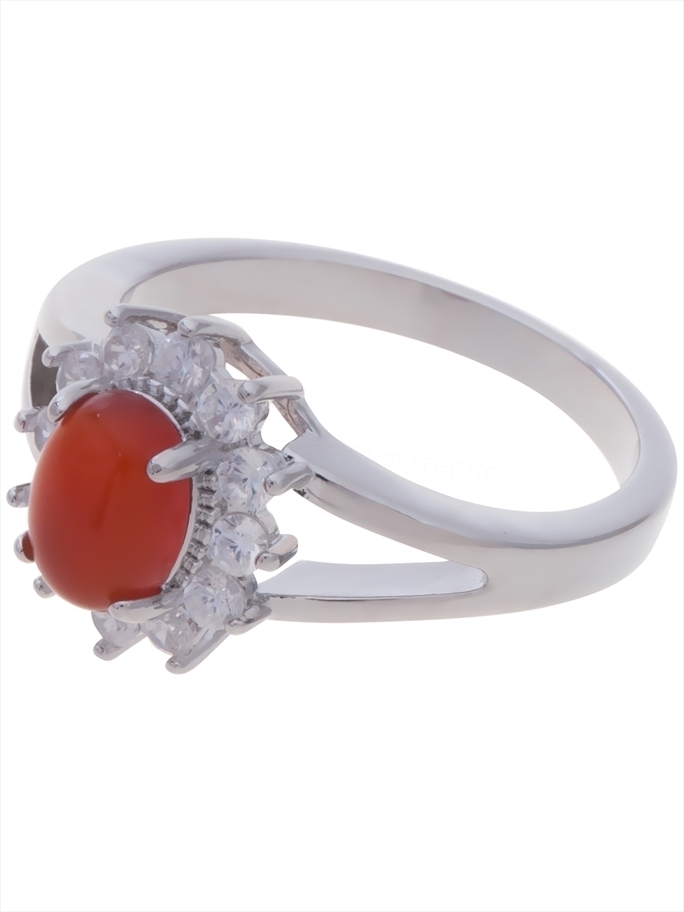 

Кольцо из бижутерного сплава р.  Lotus Jewelry RH19R-029red-agate, агат/циркон, RH19R-029red-agate