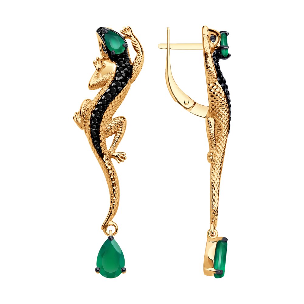 

Серьги из серебра SOKOLOV 92023101, фианит/агат, 92023101