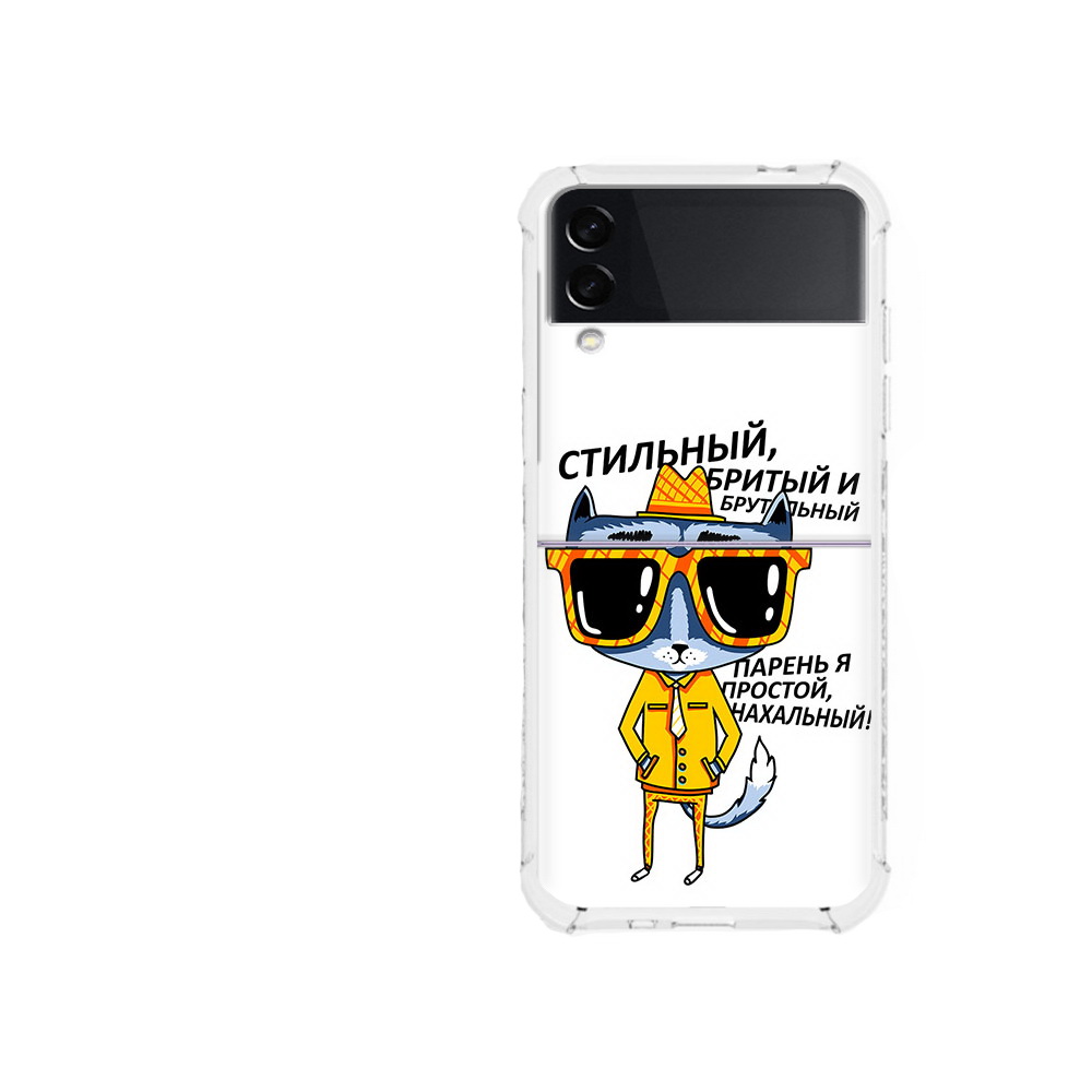 

Чехол MyPads Tocco для Samsung Galaxy Z Flip 3 стильный кот (PT226934.584.625), Прозрачный, Tocco