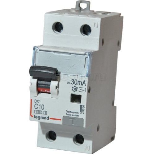 Автоматический выключатель дифференциального тока 1P+N 10А 30 мА тип AC 6кА хар-ка C серия