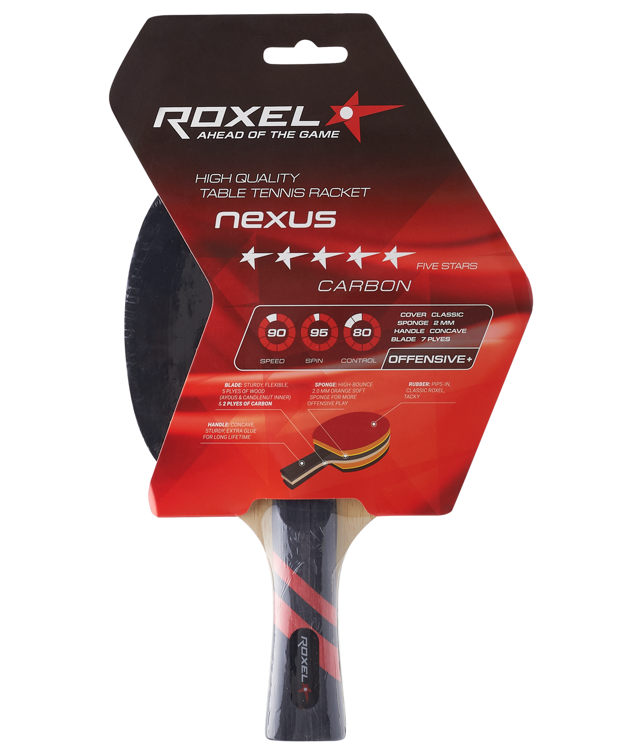 фото Roxel ракетка для настольного тенниса 5* nexus, коническая