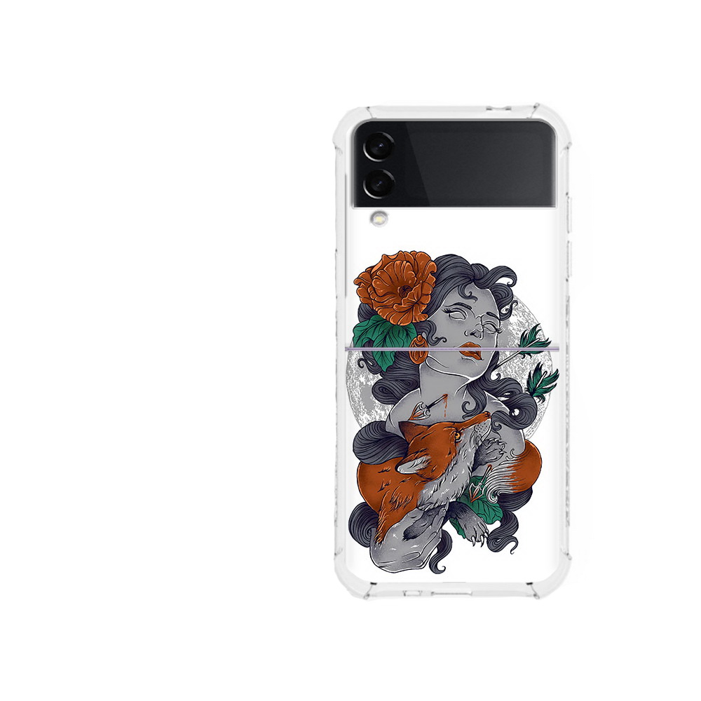 

Чехол MyPads Tocco для Samsung Galaxy Z Flip 3 темная девушка с лисой (PT226934.584.639), Прозрачный, Tocco