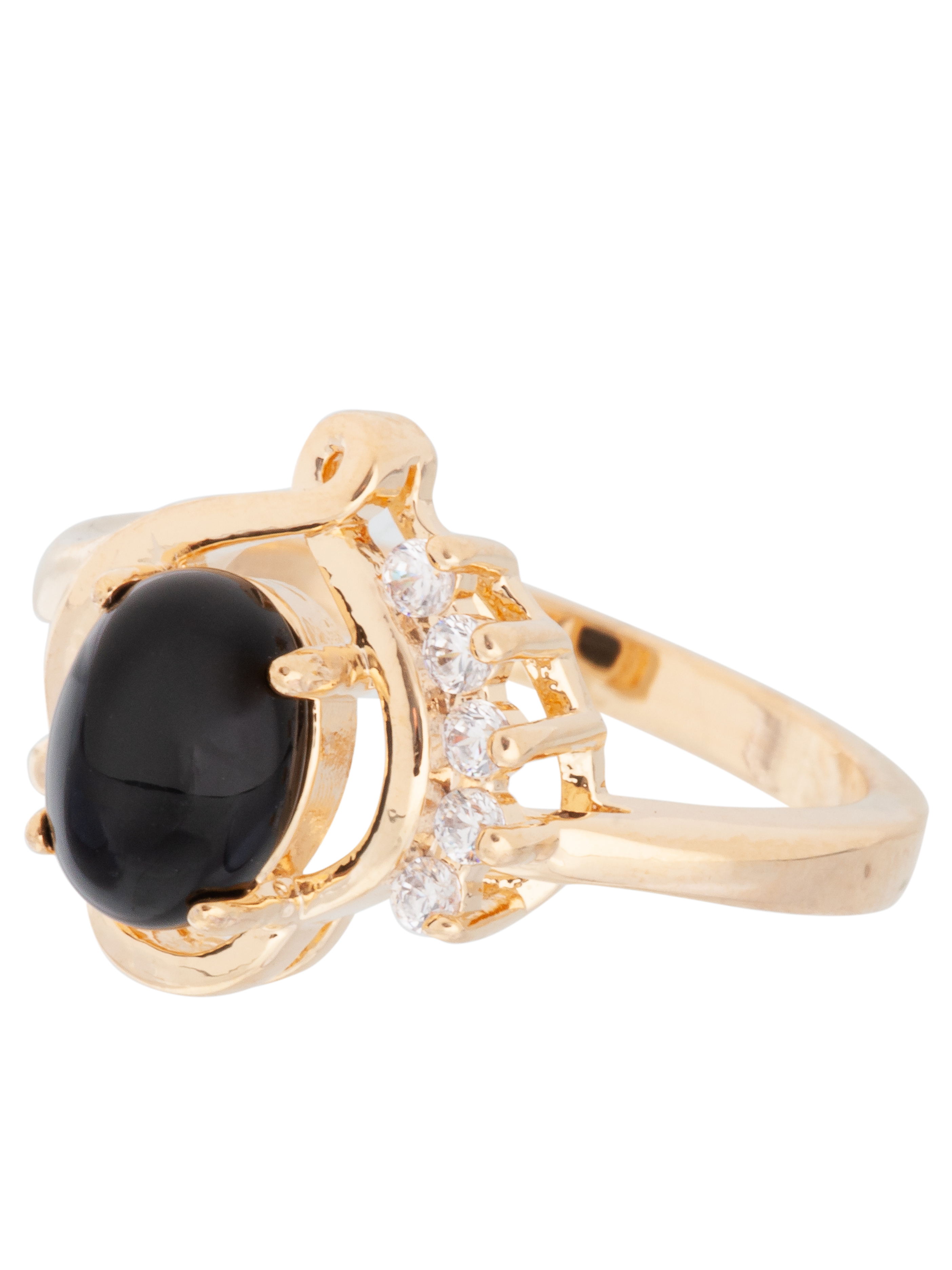 

Кольцо из бижутерного сплава р.  Lotus Jewelry 42R-74on, оникс/циркон, 42R-74on